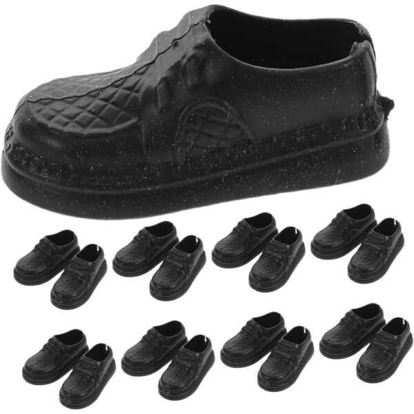 Gatuida 20 Paia Mini Scarpe Nere per Case delle Bambole e Accessori Costumi