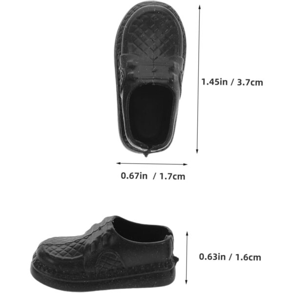 Gatuida 20 Paar schwarze Mini-Schuhe für Puppenhäuser und Kostümzubehör