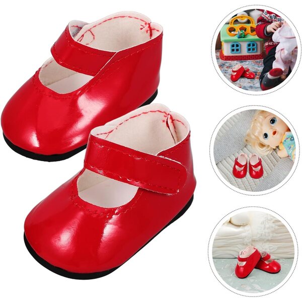DECHOUS Mini Scarpe per Bambole 18 Pollici, Accessori Eleganti e Resistenti in PU