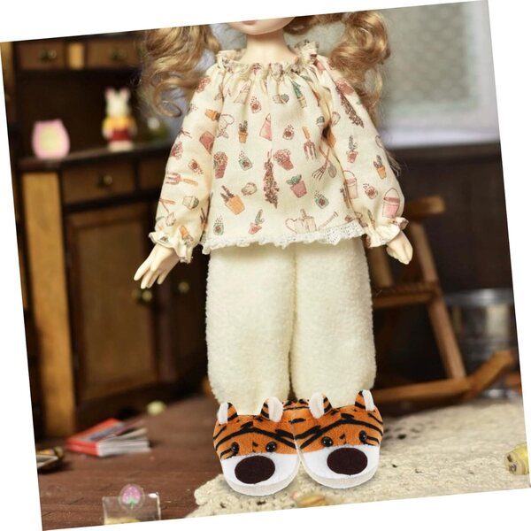 Scarpe da Bambola Vaguelly in Peluche Animalier Calde e Morbide per Inverno