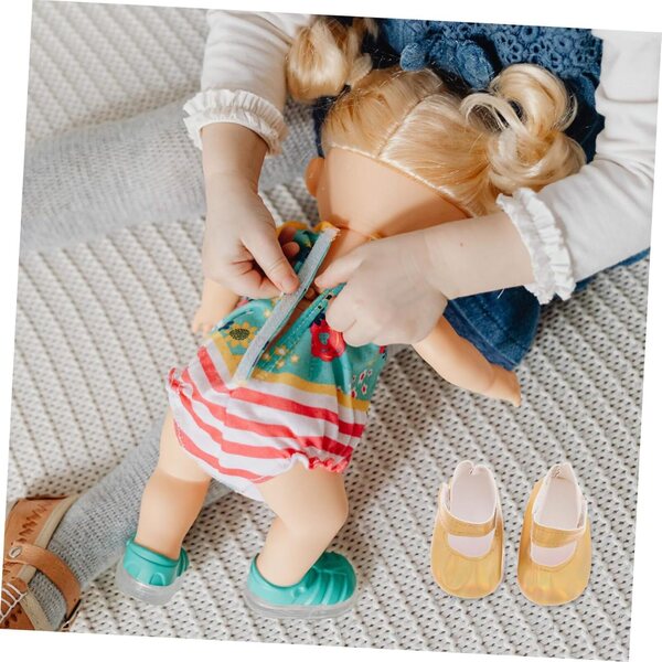 WOONEKY Scarpe Miniatura per Bambole Piccole, Stivali di Ricambio in PU Resistenti