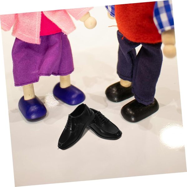 Set 10 Paia Scarpe Nere Miniatura per Bambole Maschili 11 Pollici 1/6 in Vari Stili