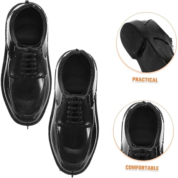 Set 10 Paia Scarpe Nere Miniatura per Bambole Maschili 11 Pollici 1/6 in Vari Stili