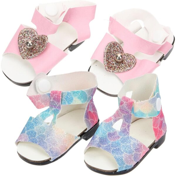 YARNOW Mini Scarpe Creative per Miniature 2 Paia Blu e Rosa 7x5x3,6 cm