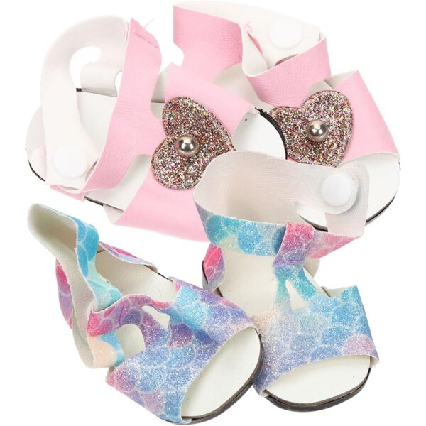 YARNOW Mini Scarpe Creative per Miniature 2 Paia Blu e Rosa 7x5x3,6 cm