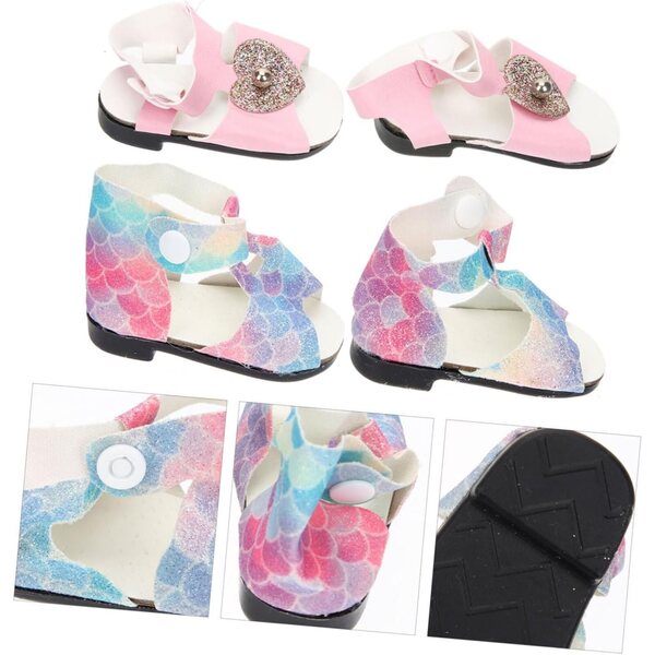 YARNOW Mini Scarpe Creative per Miniature 2 Paia Blu e Rosa 7x5x3,6 cm