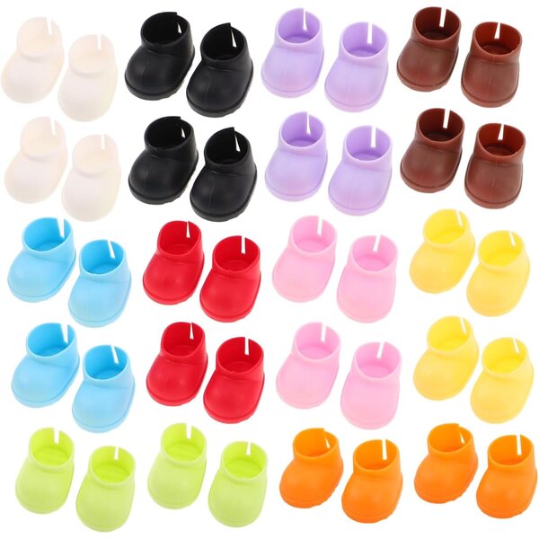 BESTonZON 20 paia mini scarpe in cotone per bambole da 10-15 cm, stivaletti colorati