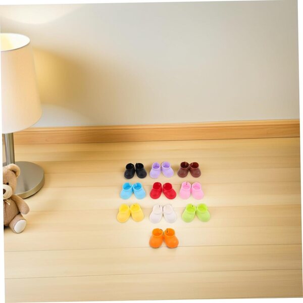 BESTonZON 20 paia mini scarpe in cotone per bambole da 10-15 cm, stivaletti colorati