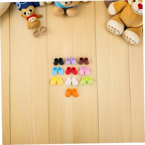 BESTonZON 20 paia mini scarpe in cotone per bambole da 10-15 cm, stivaletti colorati