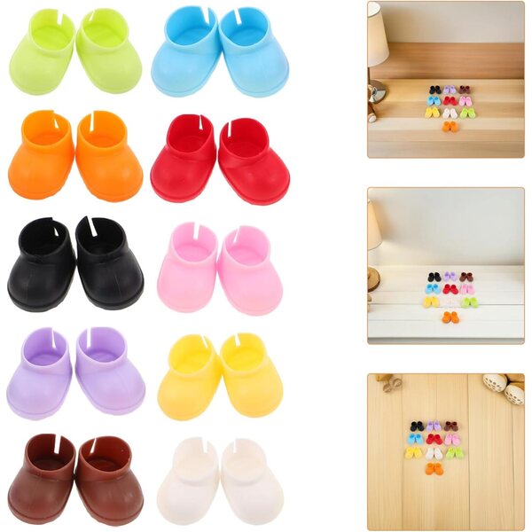 KOMBIUDA 20 Paia Mini Scarpe per Stivaletti Miniaturizzati da 10-15 cm Colori Assortiti