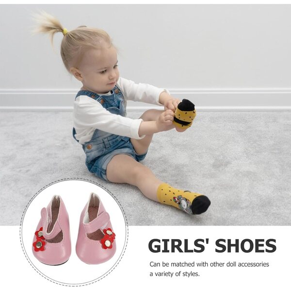 Vaguelly Rosa Miniaturschuhe für Puppen, 7,2 x 4 x 3 cm, PU-Material, dekoratives Accessoire