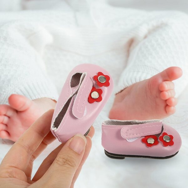 Vaguelly Rosa Miniaturschuhe für Puppen, 7,2 x 4 x 3 cm, PU-Material, dekoratives Accessoire