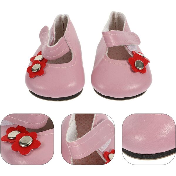 Vaguelly Rosa Miniaturschuhe für Puppen, 7,2 x 4 x 3 cm, PU-Material, dekoratives Accessoire