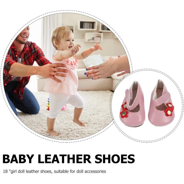 Vaguelly Rosa Miniaturschuhe für Puppen, 7,2 x 4 x 3 cm, PU-Material, dekoratives Accessoire