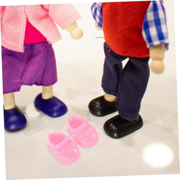 BESPORTBLE Mini-Puppenschuhe, 6 bunte Paare, vielseitiges Zubehör für Häuser und Spiele