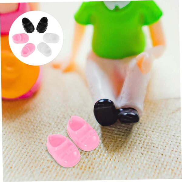 BESPORTBLE Mini-Puppenschuhe, 6 bunte Paare, vielseitiges Zubehör für Häuser und Spiele