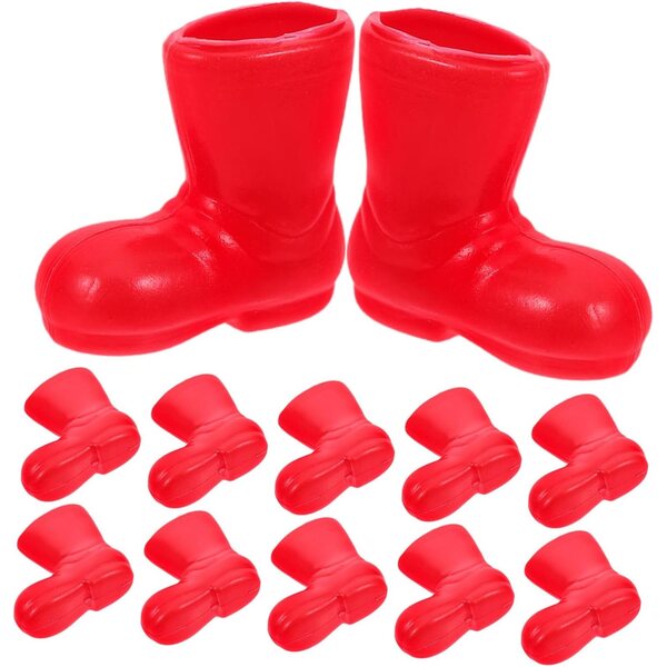 ABOOFAN 6 Paia Mini Stivali Babbo Natale per Casa delle Bambole Accessori Natalizi