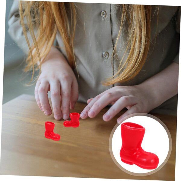 ABOOFAN 6 Paar Mini-Weihnachtsmann-Stiefel für Puppenhaus-Weihnachtszubehör