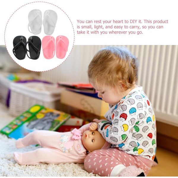 3 Paar bunte Mini-Puppenschuhe – kreative und dekorative Accessoires aus Kunststoff