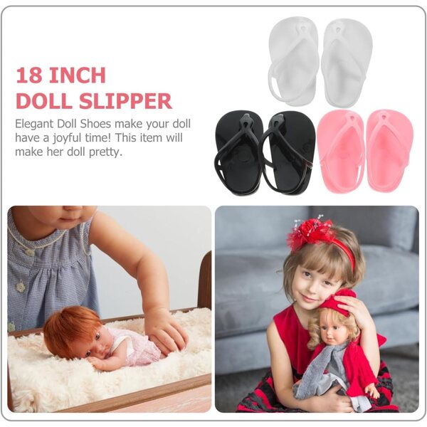 3 Paar bunte Mini-Puppenschuhe – kreative und dekorative Accessoires aus Kunststoff