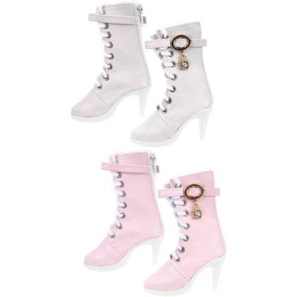 2 Paar elegante Miniatur-Stiefeletten (60 cm) mit handgefertigtem Design und schickem Finish