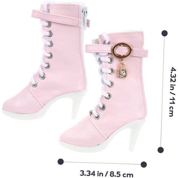 2 Paar elegante Miniatur-Stiefeletten (60 cm) mit handgefertigtem Design und schickem Finish