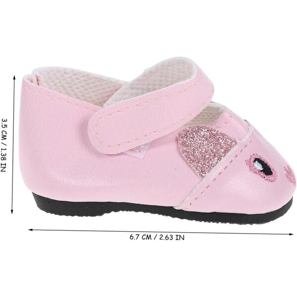 WOONEKY Rosa Miniaturschuhe für Puppen und Heimdekorationen 6,7 x 3,5 cm