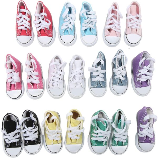 Greensen Scarpe Tela Colorate per Bambole 1/3 - Set da 10 Paia Antiscivolo