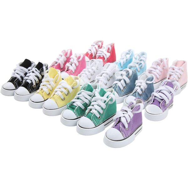 Greensen Farbige Segeltuchschuhe für 1/3 Puppen – Set mit 10 rutschfesten Paaren