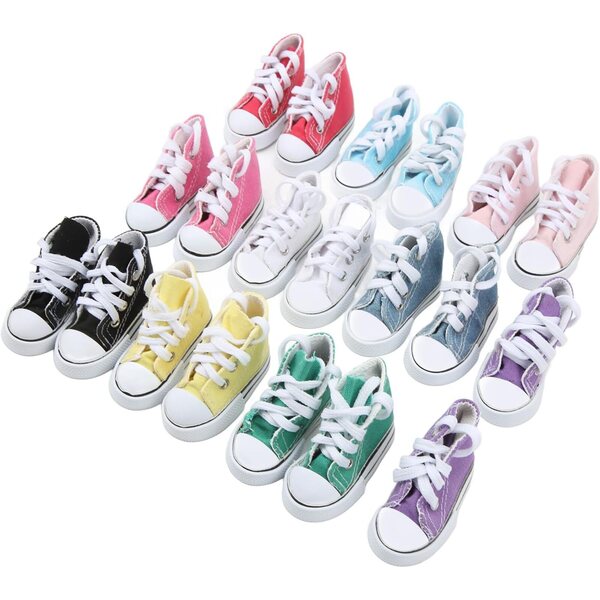 Greensen Farbige Segeltuchschuhe für 1/3 Puppen – Set mit 10 rutschfesten Paaren