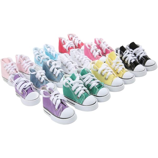 Greensen Farbige Segeltuchschuhe für 1/3 Puppen – Set mit 10 rutschfesten Paaren