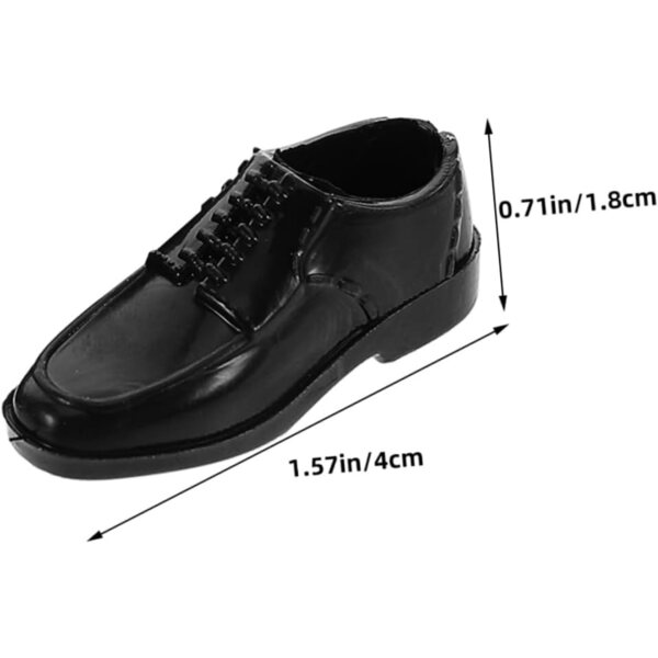 iplusmile 12 Paar schwarze Miniaturschuhe für 11-Zoll-Puppen, Feenhäuser und Mikrolandschaften