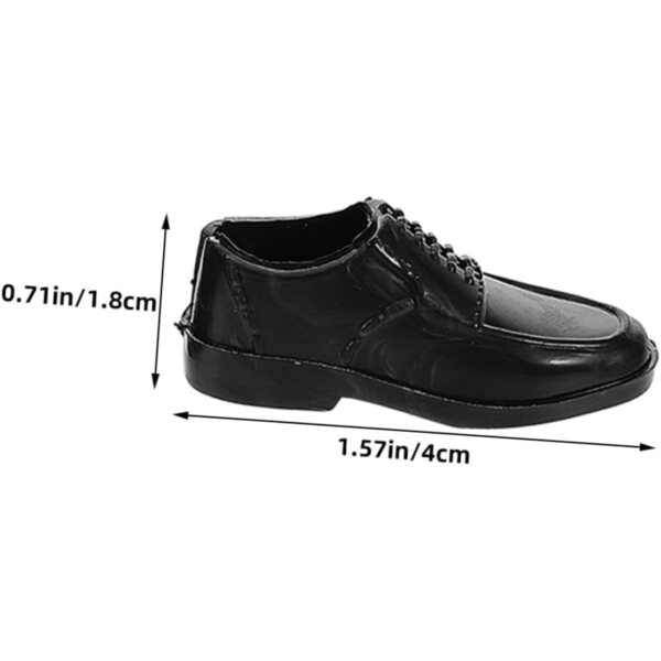 iplusmile 12 Paar schwarze Miniaturschuhe für 11-Zoll-Puppen, Feenhäuser und Mikrolandschaften