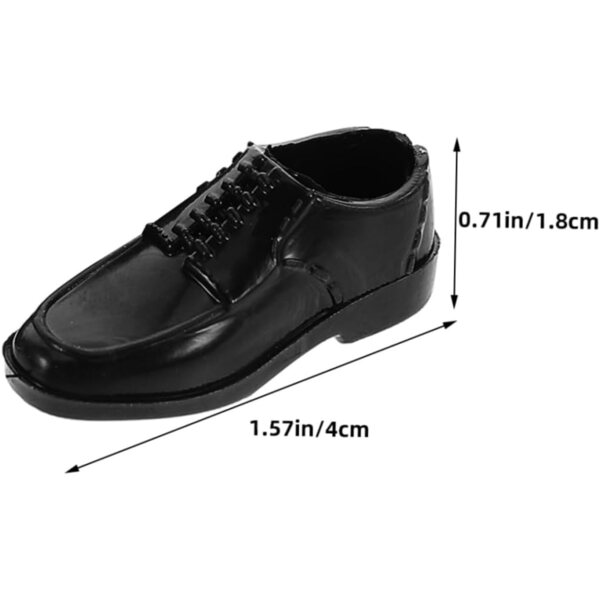 WOONEKY 12 Paia Mini Scarpe Nere per Casette da 11 Pollici - Accessori Miniatura Realistici