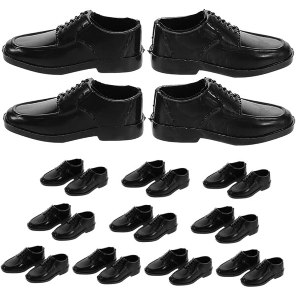 12 Paar Puppen-Miniaturschuhe für Herren im Maßstab 1:6 für Feenhäuser