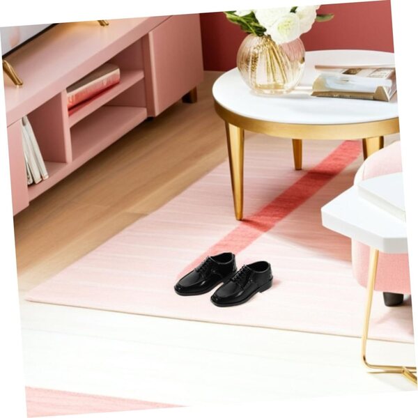 12 Paar schwarze Miniaturschuhe für 11-Zoll-Puppen, DIY-Dekorationen