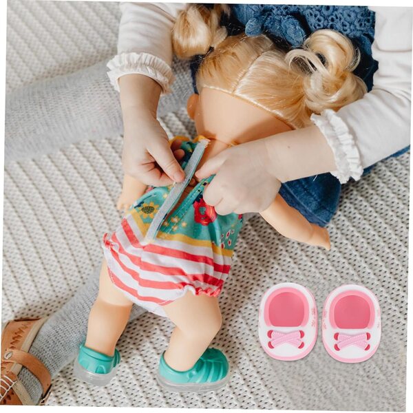 Ifundom Scarpe Miniatura Rosa per Bambole 20 cm con Design Animali Morbide e Resistenti
