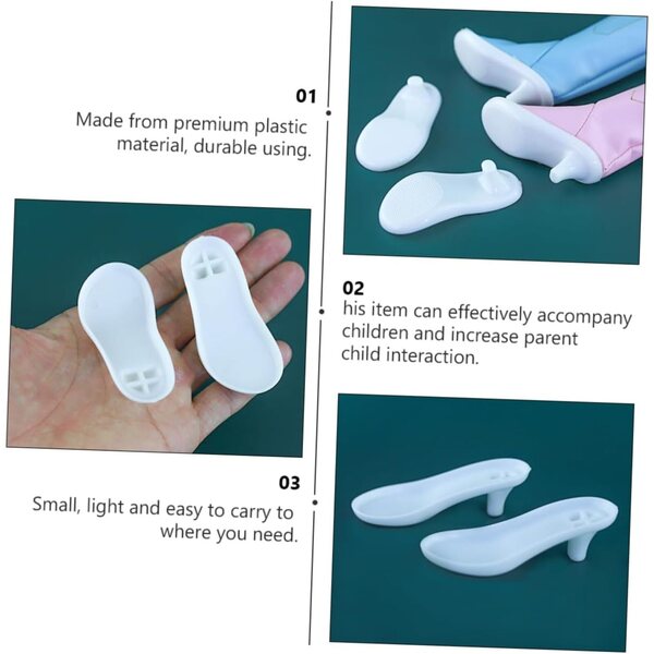 20 pezzi Suole per Scarpe Bambole Plastica Durevole Accessori Leggeri e Versatili
