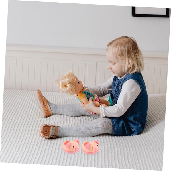 Toyvian Scarpe Miniatura Piggy Rosa per Vestire e Giochi di Ruolo 4,5x4,2x3 cm