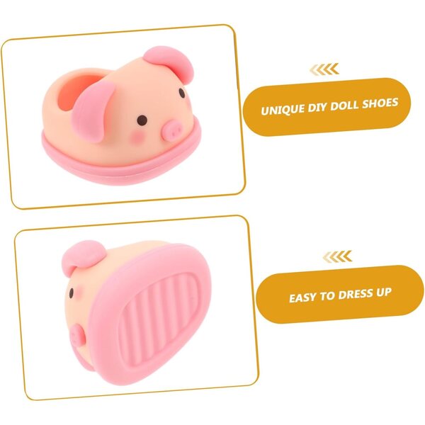 Toyvian Scarpe Miniatura Piggy Rosa per Vestire e Giochi di Ruolo 4,5x4,2x3 cm