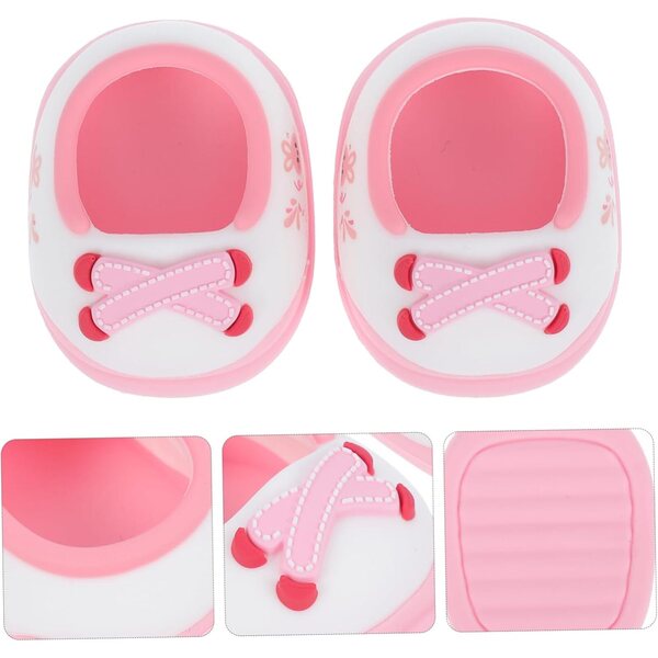Toyvian Scarpe Miniatura per Bambole con Design Animali, Rosa e Resistenti 5x3,5 cm