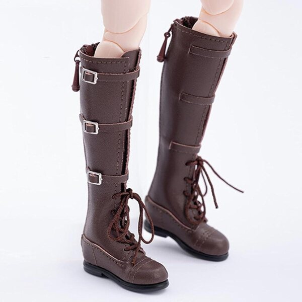 Braune hohe Stiefel für 1/6 Puppen – detaillierte Schuhe für 12-Zoll-Actionfiguren