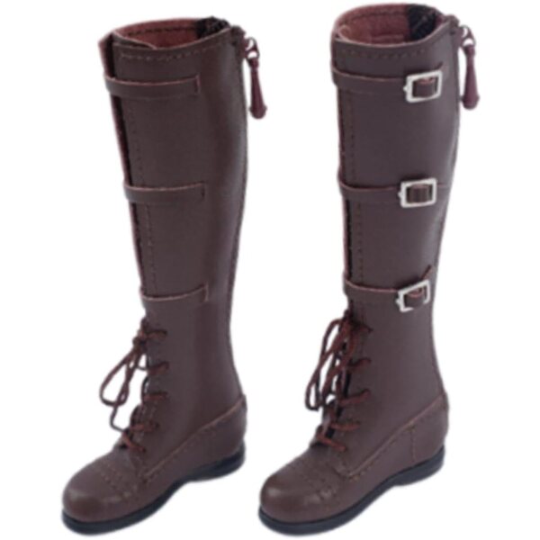 Braune hohe Stiefel für 1/6 Puppen – detaillierte Schuhe für 12-Zoll-Actionfiguren