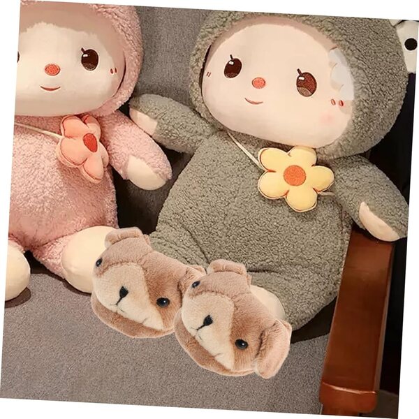 WOONEKY Pantofole Di Peluche a Tema Animale per Bambole 18 Pollici, Scarpe Invernali Miniatura