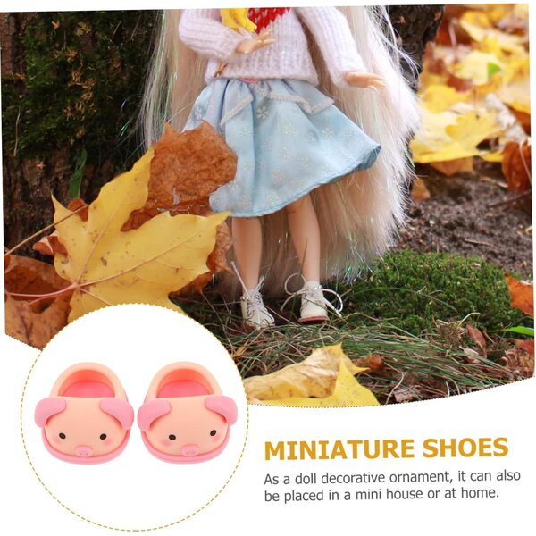 ifundom Mini Scarpe per Bambole in PVC Rosate Facili da Indossare e Realistiche
