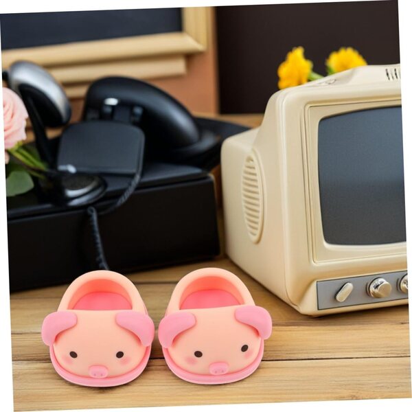 ifundom Mini Scarpe per Bambole in PVC Rosate Facili da Indossare e Realistiche
