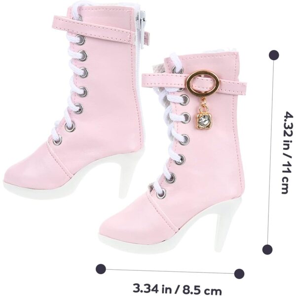 YARNOW Stivali Miniatura per Bambole 11x8.5cm Scarpe Eleganti e Adorabili Rosa