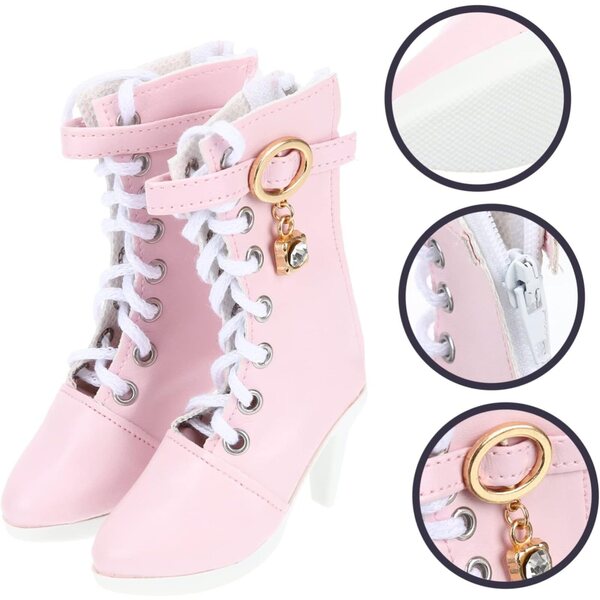YARNOW Stivali Miniatura per Bambole 11x8.5cm Scarpe Eleganti e Adorabili Rosa