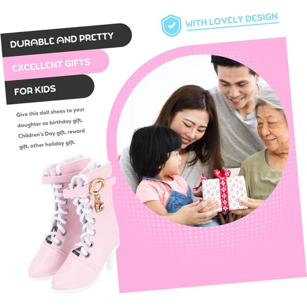 YARNOW Stivali Miniatura per Bambole 11x8.5cm Scarpe Eleganti e Adorabili Rosa