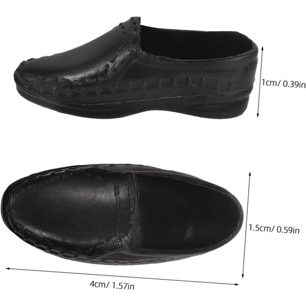 10 Paar schwarze Miniaturschuhe für Puppen – Hausdekorationen und Spielzeug